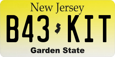 NJ license plate B43KIT