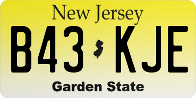 NJ license plate B43KJE
