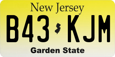 NJ license plate B43KJM