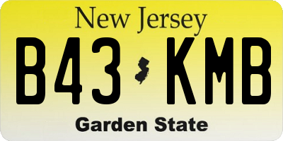 NJ license plate B43KMB