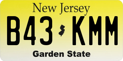 NJ license plate B43KMM