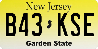 NJ license plate B43KSE