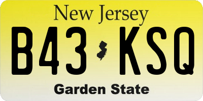 NJ license plate B43KSQ