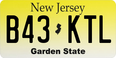 NJ license plate B43KTL