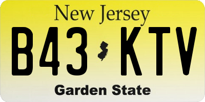 NJ license plate B43KTV
