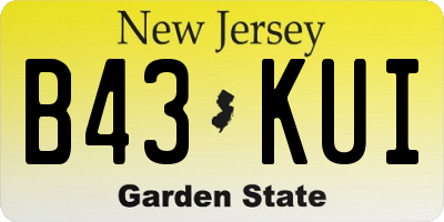 NJ license plate B43KUI