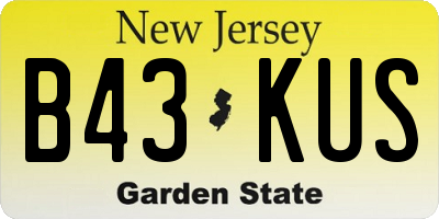 NJ license plate B43KUS