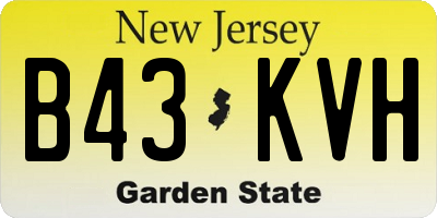 NJ license plate B43KVH
