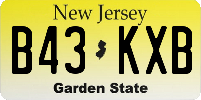 NJ license plate B43KXB
