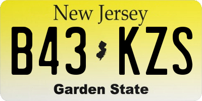 NJ license plate B43KZS