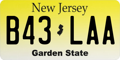 NJ license plate B43LAA