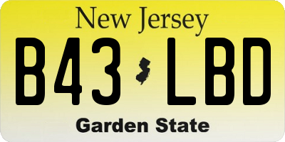 NJ license plate B43LBD