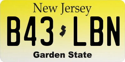 NJ license plate B43LBN