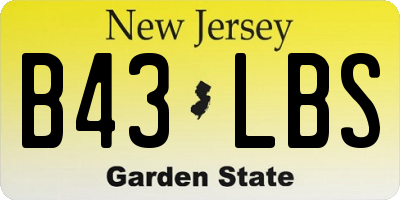 NJ license plate B43LBS