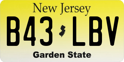 NJ license plate B43LBV