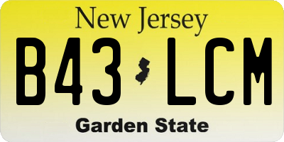 NJ license plate B43LCM