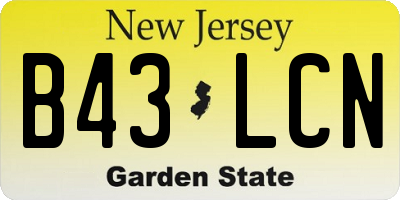 NJ license plate B43LCN