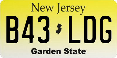 NJ license plate B43LDG