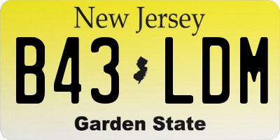 NJ license plate B43LDM