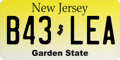 NJ license plate B43LEA