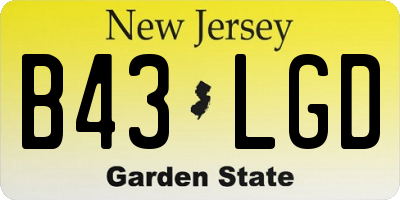 NJ license plate B43LGD