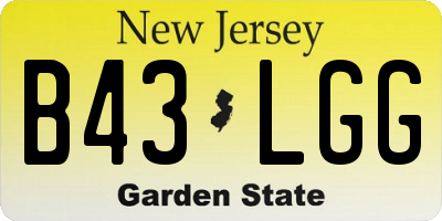 NJ license plate B43LGG