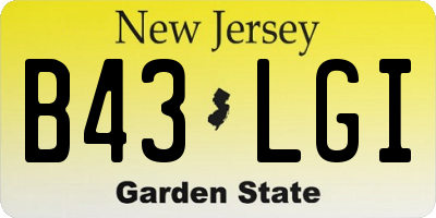 NJ license plate B43LGI