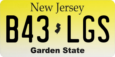 NJ license plate B43LGS