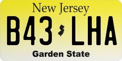 NJ license plate B43LHA
