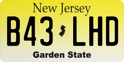 NJ license plate B43LHD