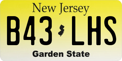 NJ license plate B43LHS