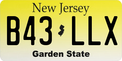 NJ license plate B43LLX