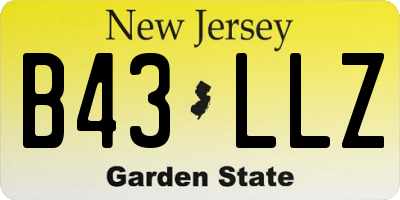 NJ license plate B43LLZ