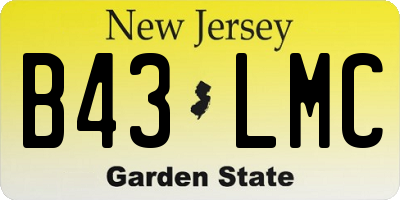 NJ license plate B43LMC