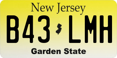 NJ license plate B43LMH