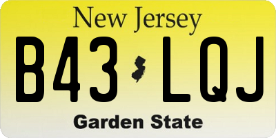 NJ license plate B43LQJ