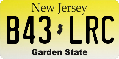 NJ license plate B43LRC