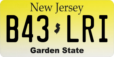 NJ license plate B43LRI