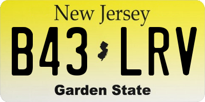 NJ license plate B43LRV