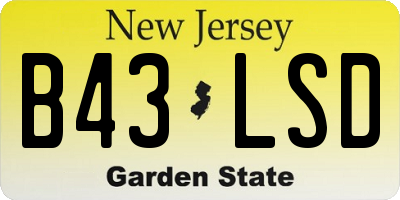 NJ license plate B43LSD