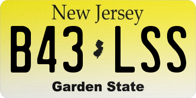 NJ license plate B43LSS