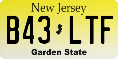 NJ license plate B43LTF