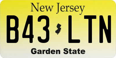 NJ license plate B43LTN