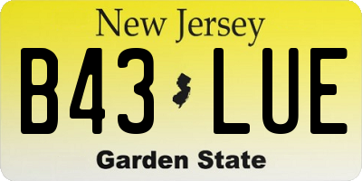 NJ license plate B43LUE