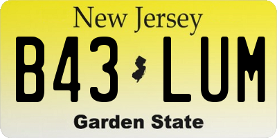 NJ license plate B43LUM