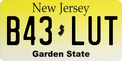 NJ license plate B43LUT