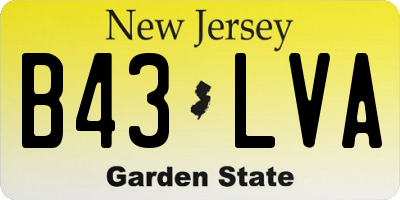 NJ license plate B43LVA