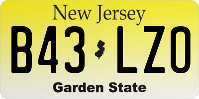 NJ license plate B43LZO
