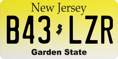 NJ license plate B43LZR