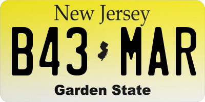 NJ license plate B43MAR